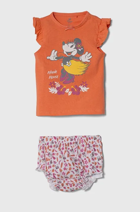 Bavlnené detské pyžamko zippy oranžová farba, s potlačou