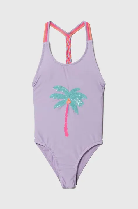 Суцільний дитячий купальник zippy колір фіолетовий