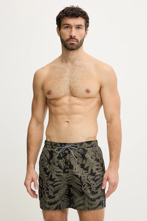 HUGO szorty kąpielowe CALALA kolor zielony