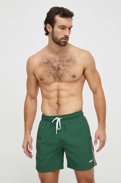 Kopalne kratke hlače BOSS zelena barva