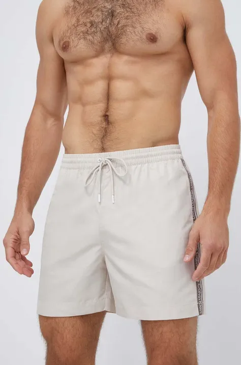 Kratke hlače za kupanje Calvin Klein boja: bež, KM0KM00810