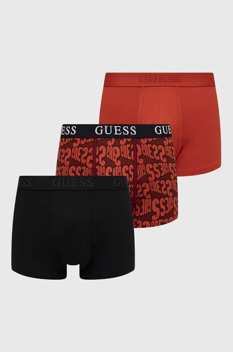 Boksarice Guess 3-pack moški, oranžna barva