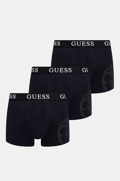 Boxerky Guess 3-pack pánské, tmavomodrá barva