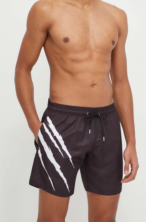 PLEIN SPORT pantaloni scurti de baie culoarea negru