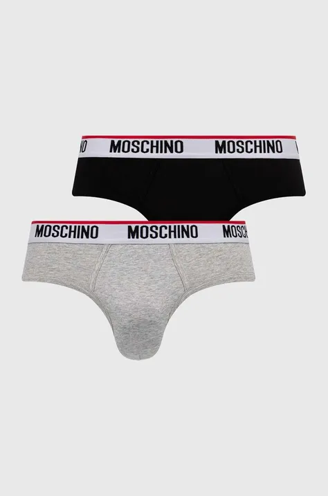 Slipy Moschino Underwear 2-pak pánske, šedá farba, 241V1A13924300