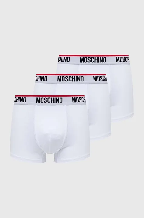 Boksarice Moschino Underwear 3-pack moške, bela barva, 241V1A13954300