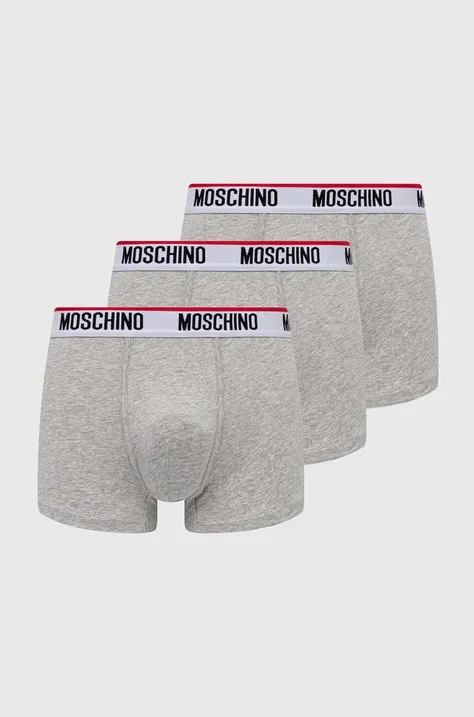 Boksarice Moschino Underwear 3-pack moške, siva barva, 241V1A13954300