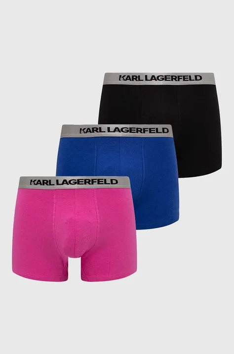 Boxerky Karl Lagerfeld 3-pak pánske, čierna farba