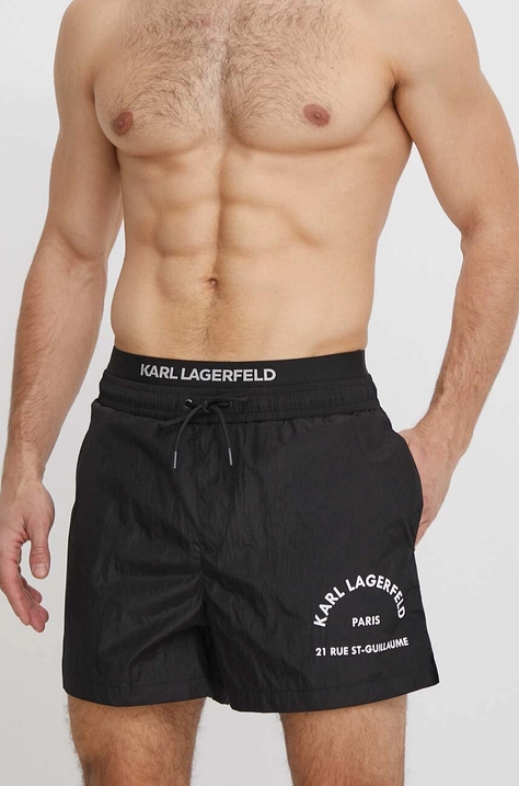 Karl Lagerfeld pantaloni scurti de baie culoarea negru