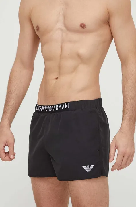 Plavkové šortky Emporio Armani Underwear čierna farba