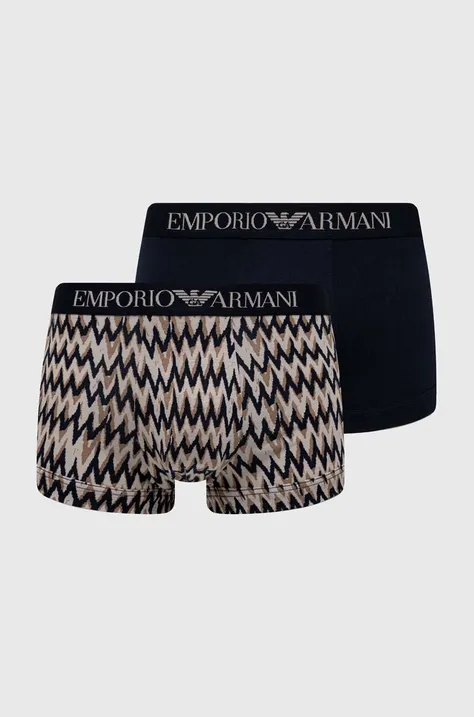 Boksarice Emporio Armani Underwear 2-pack moški, mornarsko modra barva