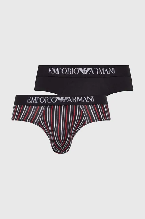 Slipy Emporio Armani Underwear 2-pak pánske, čierna farba, 111733 4R504