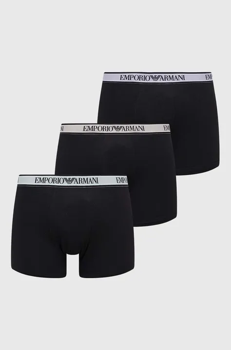 Boksarice Emporio Armani Underwear 3-pack moški, črna barva