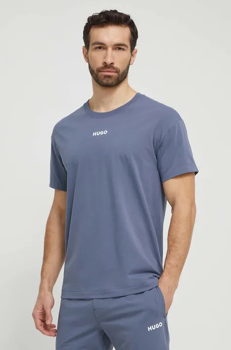Homewear majica kratkih rukava HUGO boja: siva, s tiskom