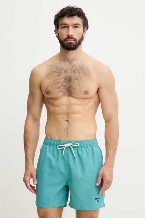 Barbour szorty kąpielowe męskie Essentials turkusowe MSW0064