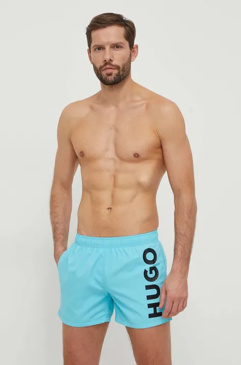 Kratke hlače za kupanje HUGO boja: tirkizna