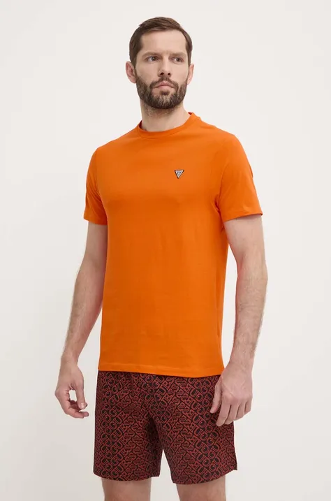 Βαμβακερές πιτζάμες Guess χρώμα: πορτοκαλί, U4GX03 KBZG0