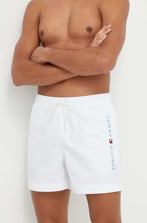 Plavkové šortky Tommy Hilfiger bílá barva, UM0UM03258