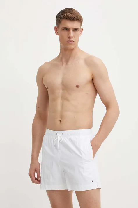 Plavkové šortky Tommy Hilfiger biela farba,UM0UM03280