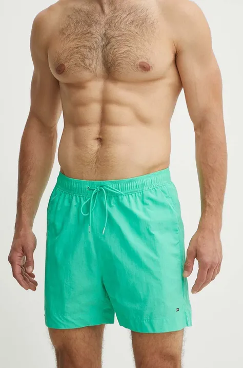Plavkové šortky Tommy Hilfiger zelená farba, UM0UM03280