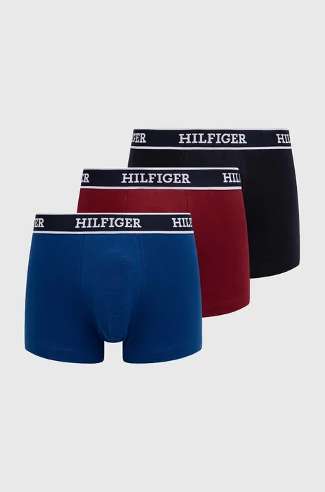 Boxerky Tommy Hilfiger 3-pack pánské, tmavomodrá barva, UM0UM03185