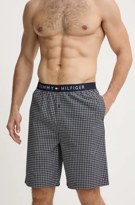 Tommy Hilfiger rövid pizsama sötétkék, férfi, mintás, UM0UM01765
