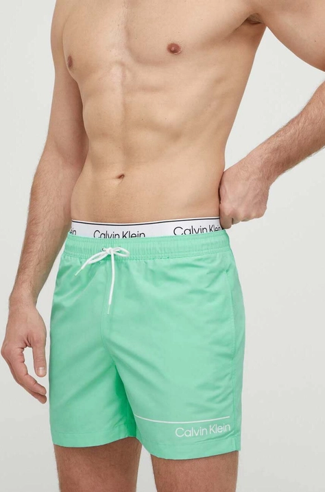 Calvin Klein pantaloni scurți de baie culoarea verde KM0KM00957