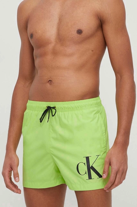 Calvin Klein pantaloni scurți de baie culoarea verde KM0KM00967