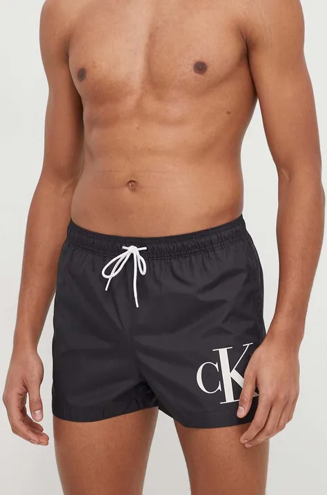 Kratke hlače za kupanje Calvin Klein boja: crna, KM0KM01015