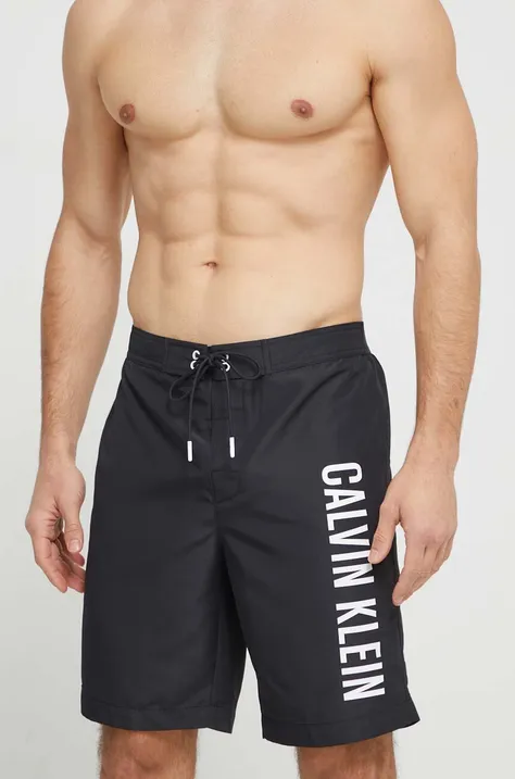 Plavkové šortky Calvin Klein čierna farba,KM0KM01017