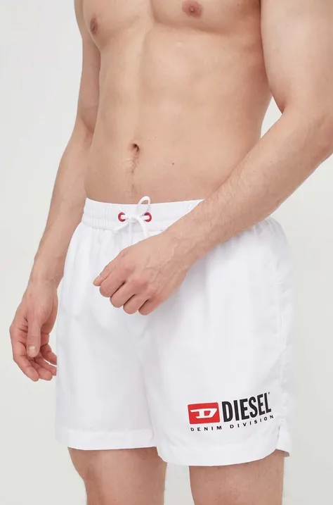 Plavkové šortky Diesel biela farba