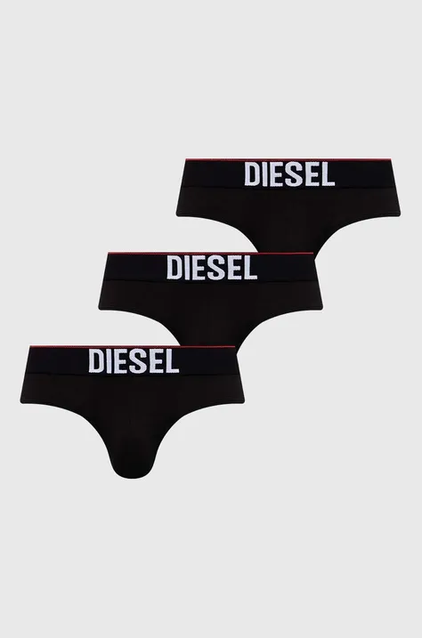 Slip gaćice Diesel 3-pack za muškarce, boja: crna
