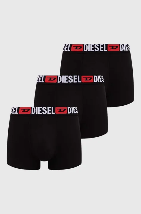 Boxerky Diesel 3-pak UMBX-DAMIEN-THREE PACK BOXERS pánske,čierna farba,00ST3V.0DDAI