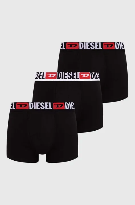 Boxerky Diesel 3-pak UMBX-DAMIEN-THREE PACK BOXERS pánske, čierna farba, 00ST3V.0DDAI