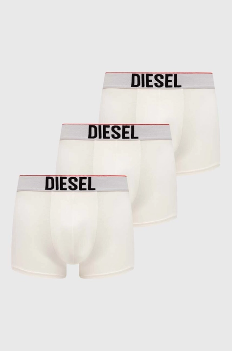 Boxerky Diesel 3-pak UMBX-DAMIEN-THREE PACK BOXERS pánske, biela farba, 00ST3V.0AMAH