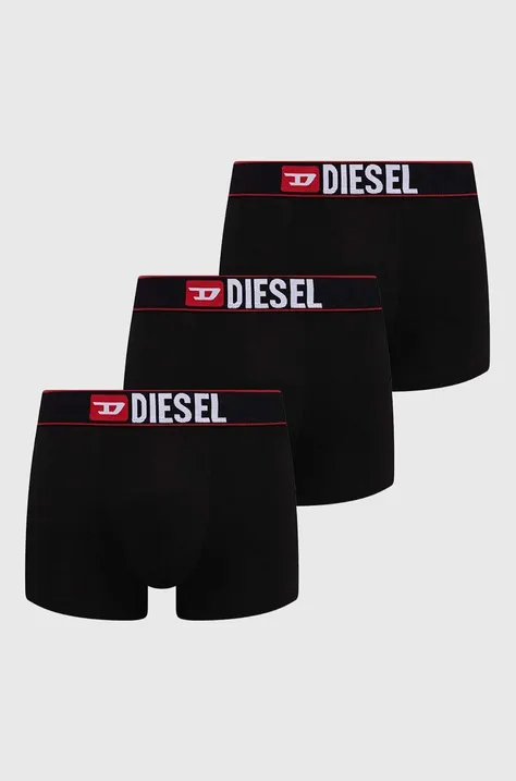 Boxerky Diesel 3-pak UMBX-DAMIEN-THREE PACK BOXERS pánske,čierna farba,00ST3V.0QIAT