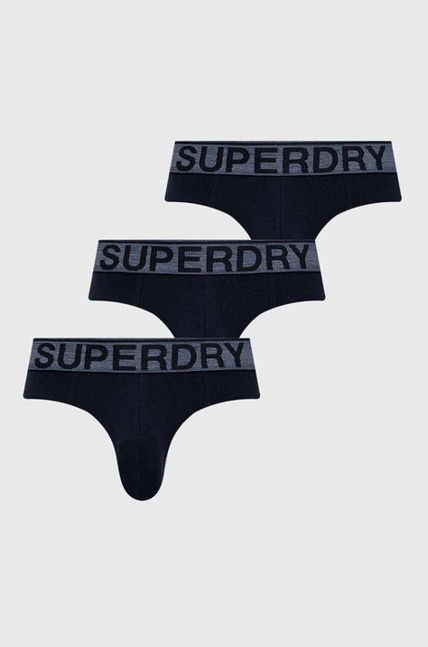 Slipy Superdry 3-pak pánske, tmavomodrá farba