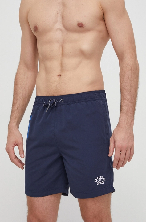 Superdry pantaloni scurti de baie culoarea albastru marin