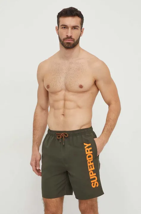 Superdry pantaloncini da bagno colore verde