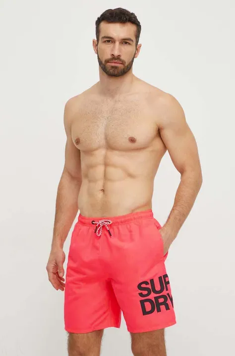 Kopalne kratke hlače Superdry roza barva