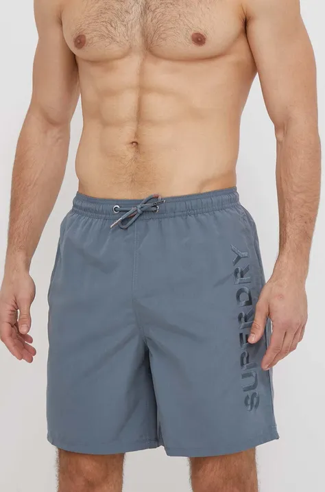 Kratke hlače za kupanje Superdry boja: siva