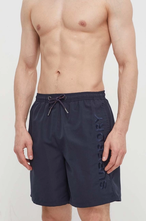 Superdry pantaloni scurti de baie culoarea albastru marin