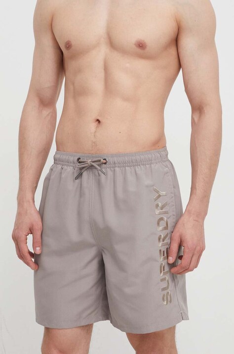 Μαγιό Superdry χρώμα: μπεζ