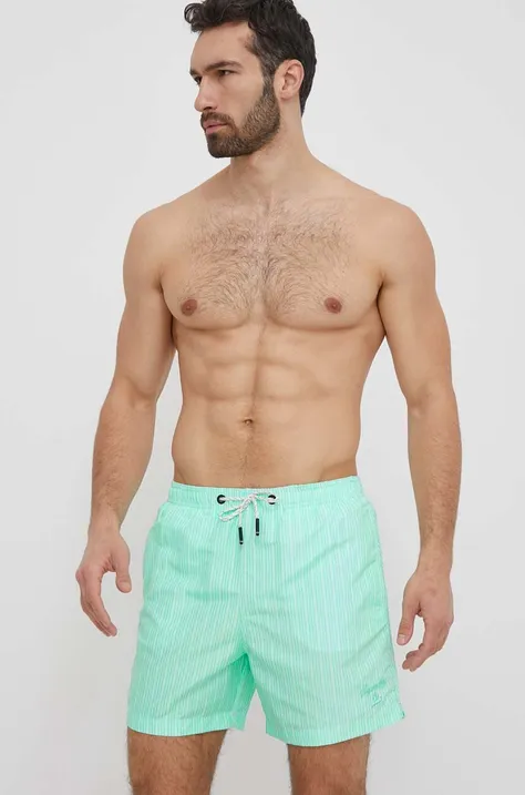 Kratke hlače za kupanje Superdry boja: tirkizna