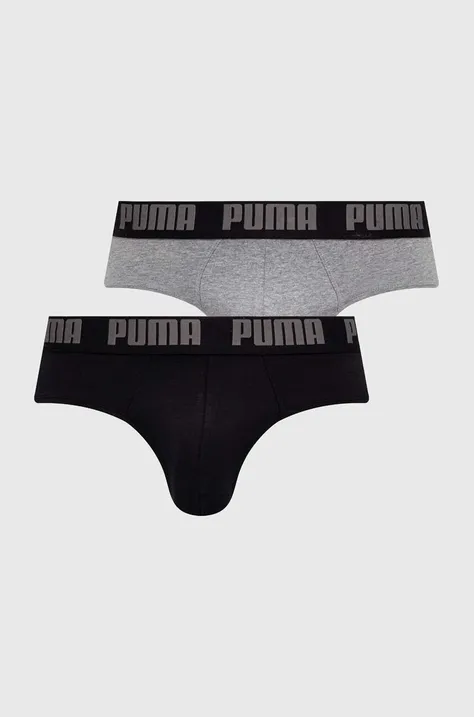 Slip gaćice Puma 2-pack za muškarce, boja: siva, 938322