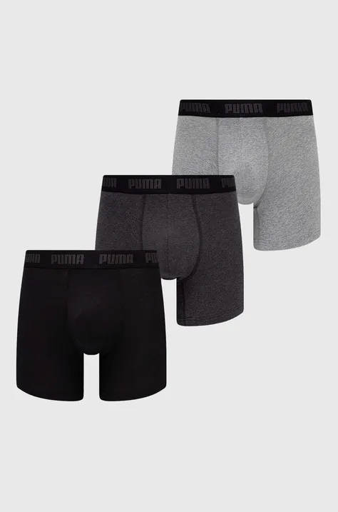 Boxerky Puma 3-pack pánské, šedá barva, 938327