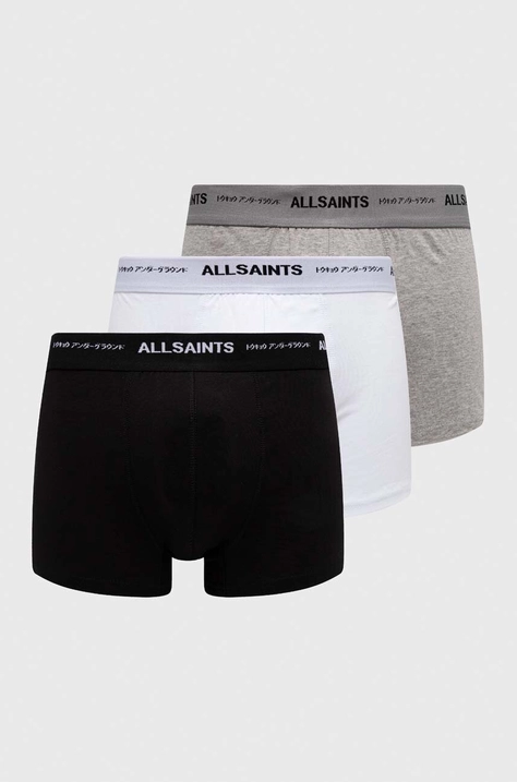 Βαμβακερό μποξεράκι AllSaints UNDERGROUND 3-pack χρώμα: μαύρο