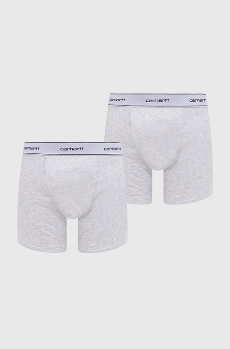 Bokserice Carhartt WIP Cotton Trunks 2-pack za muškarce, boja: siva, I029375.1FWXX