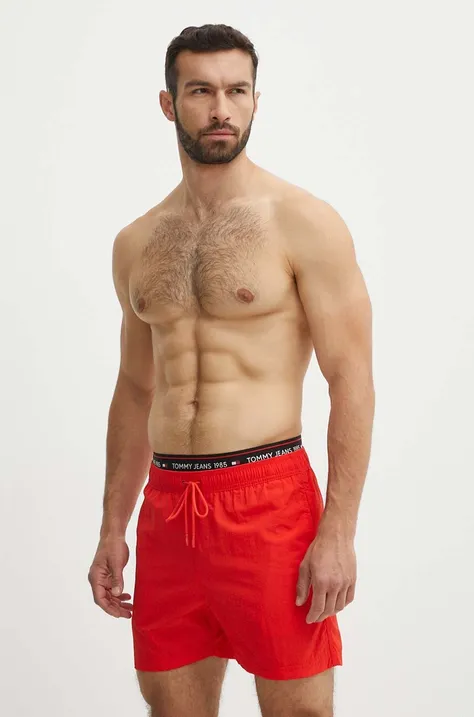 Kratke hlače za kupanje Tommy Jeans boja: crvena, UM0UM03141