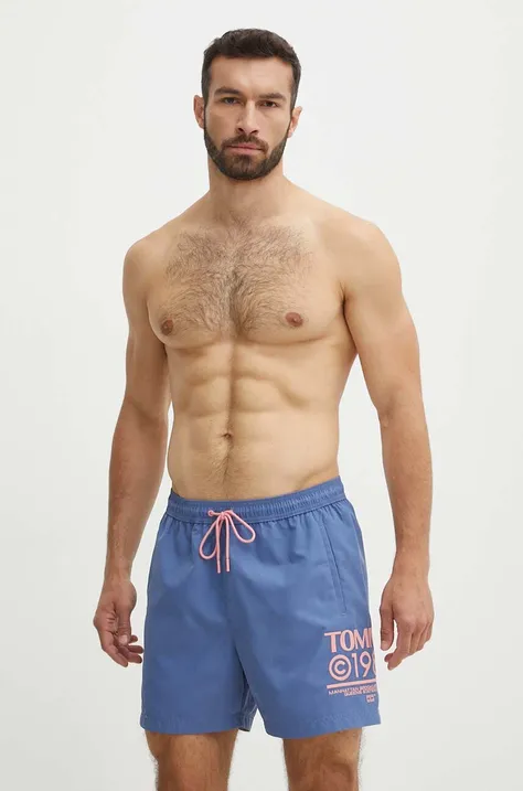 Tommy Jeans szorty kąpielowe kolor niebieski UM0UM03145
